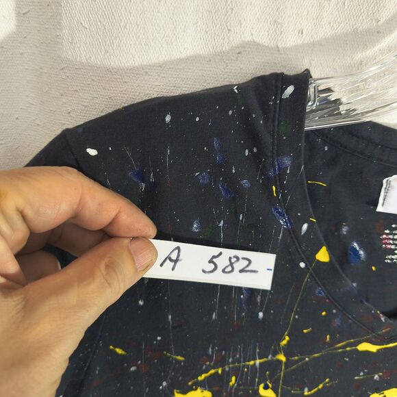 Timothy Designs Women's M Fitted V Neck T Shirt Unique Street Wear Art Design - Picture 2 of 7